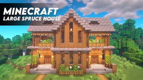 Minecraft: How to Build a Large Spruce House | Spruce Survival House ...