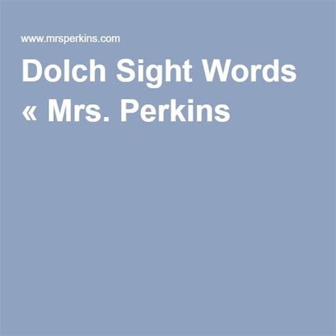 Sight Words Mrs Perkins - Letter Words Unleashed - Exploring The Beauty ...