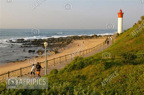 AFRIPICS - Umhlanga Rocks beachfront showing a walkway and the lighthouse