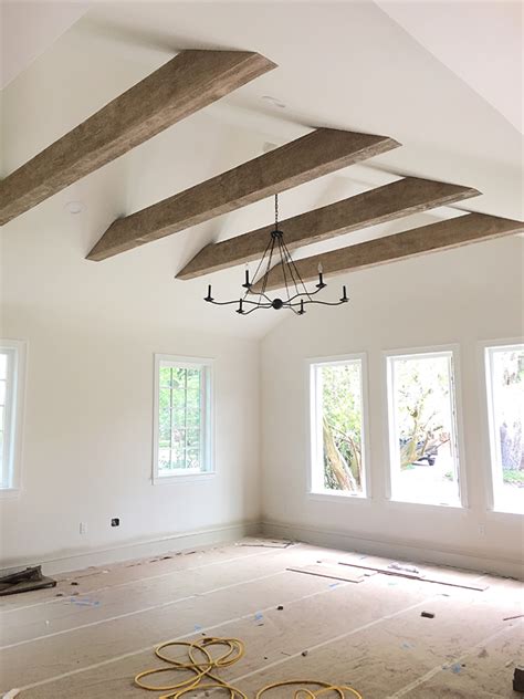 Faux Wood Beams: Heights House | Jenna ... Ceiling Beams Living Room ...