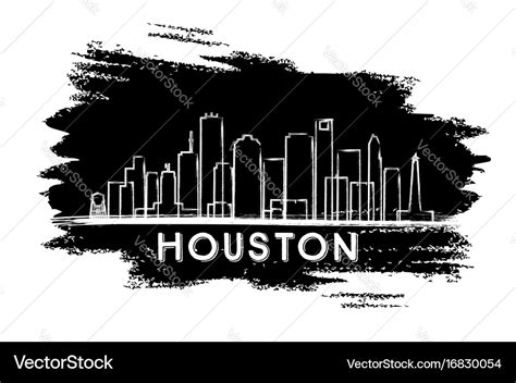 Houston skyline silhouette hand drawn sketch Vector Image