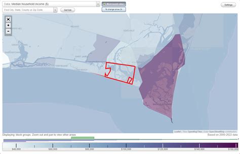 Caswell Beach, North Carolina (NC) income map, earnings map, and wages data