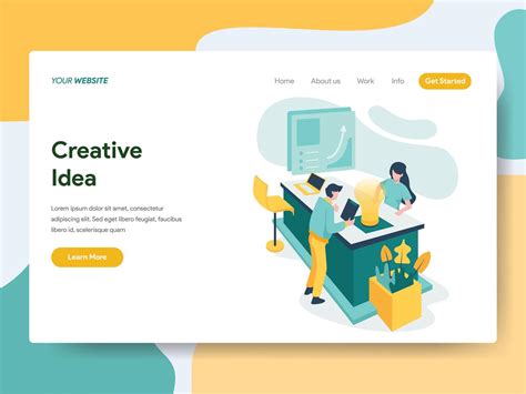 Landing page template of Creative Idea Illustration Concept. Modern ...