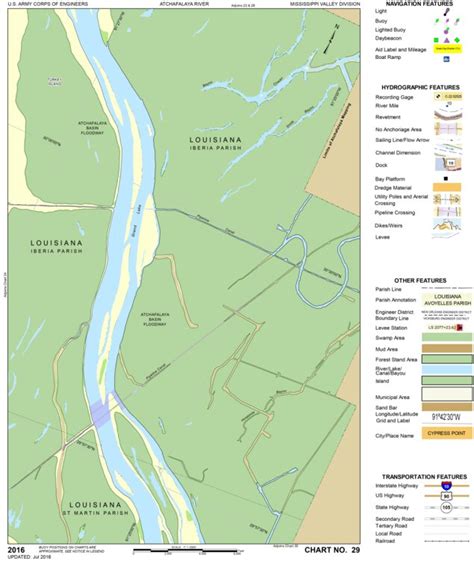 Atchafalaya River Chart 29 - Turkey Island, LA map by US Army Corps of ...