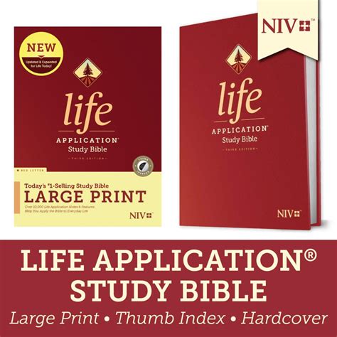 NIV Life Application Study Bible, Third Edition, Large Print (Red ...