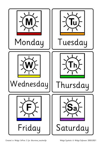 Days and months widgit | Teaching Resources