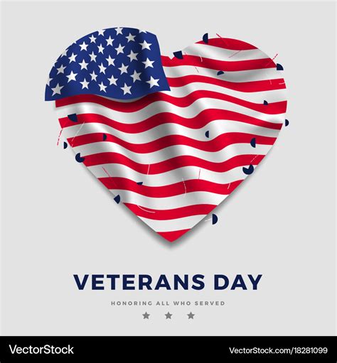 Veterans day poster realistic american flag Vector Image