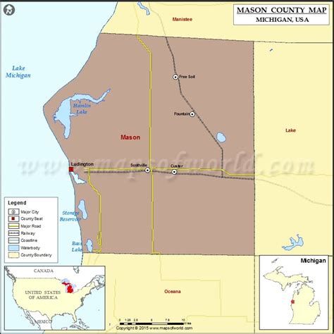 Mason County Map, Michigan