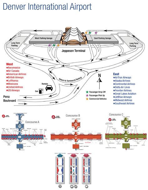 Denver airport map - Ontheworldmap.com