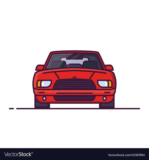 Front view of car Royalty Free Vector Image - VectorStock