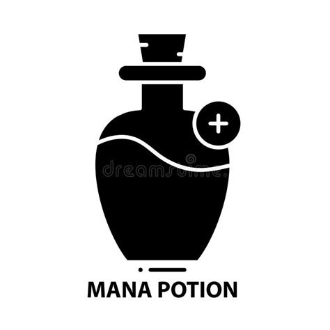 Mana Potion Icon, Black Vector Sign with Editable Strokes, Concept ...