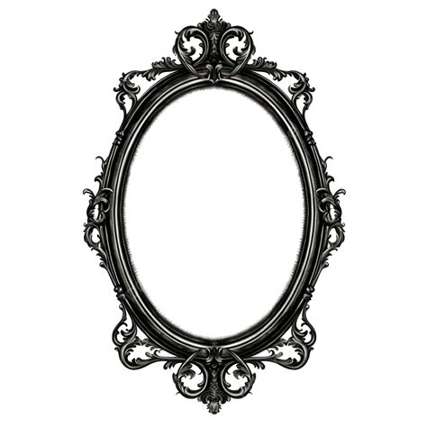 Black Oval Frame Ornate Realistic Clipart Ai Generated, Frame Clipart ...