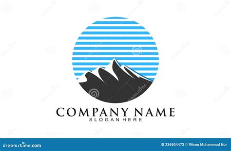 Modern Volcano Illustration Logo Design Stock Vector - Illustration of ...