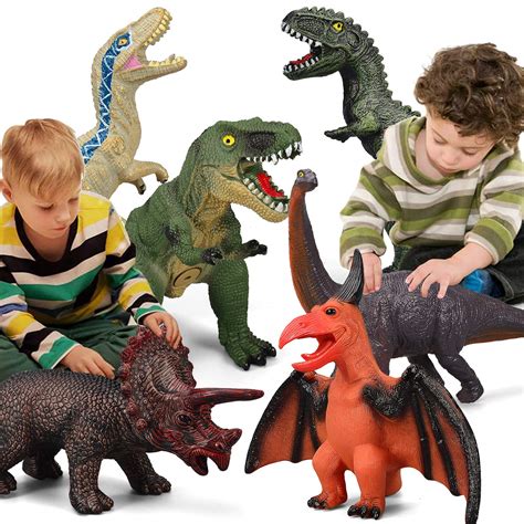 Buy Gzsbaby6 Piece Jumbo Dinosaur Toys for Kids and Toddlers, Dinosaur ...