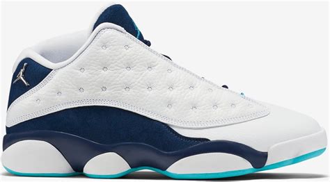 Air Jordan 13 Retro Low White/Metallic Silver-Midnight Navy-Turquoise ...