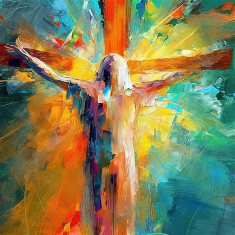 Premium AI Image | Abstract art Colorful painting art of the cross ...