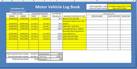 Log Book Vehicle - Taxrates.info