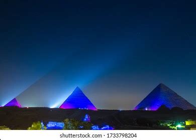 Great Pyramid Giza Illuminated Night Unesco Stock Photo 1733798204 ...