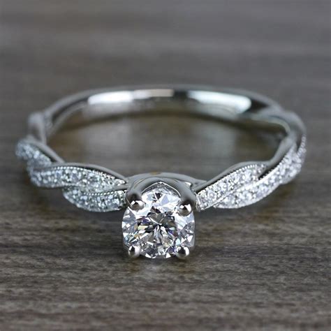 Modern Diamond Engagement Ring With Twist Design