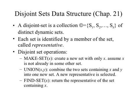 Disjoint sets