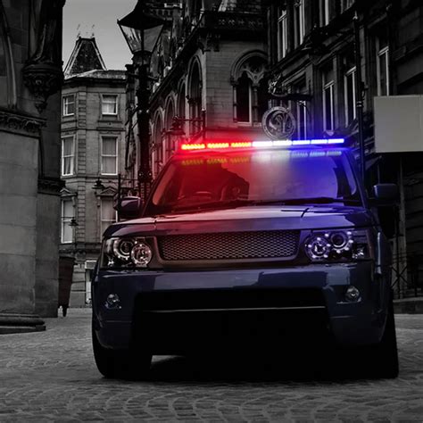 12V 35" Car LED Strobe Work Light Bar Police Car Flash Signal Emergency ...