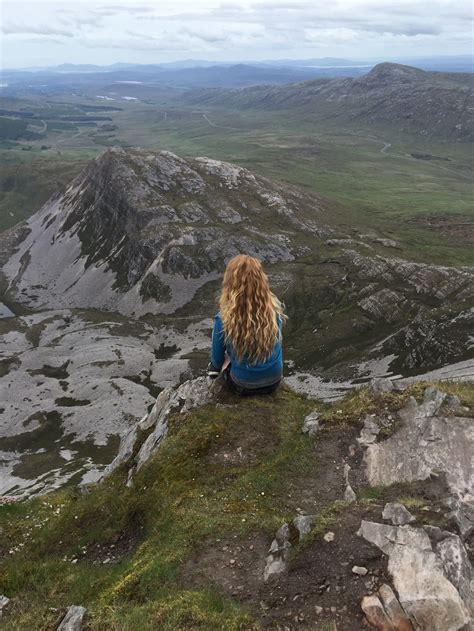 The summit of Mount Errigal in County Donegal, Ireland along the Wild ...