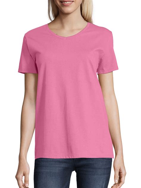 Hanes - Hanes Women's Relaxed Fit Tagless ComfortSoft Short Sleeve V ...