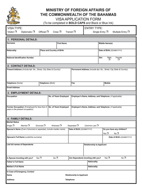 How To Fill Out Bahamas Health Visa