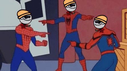 Trio Spiderman With Mask Meme GIF | GIFDB.com