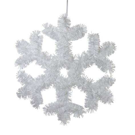 Northlight 13.5 Tinsel Snowflake Christmas Window Decoration, 1 - QFC