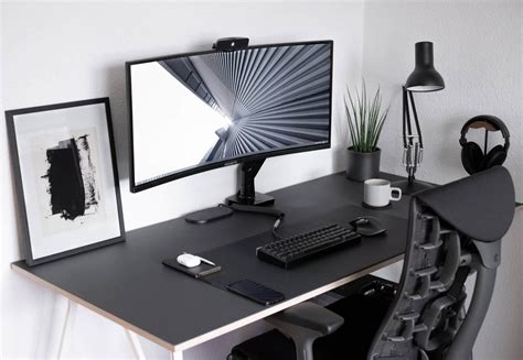 Minimalist Monochrome Desk Setup