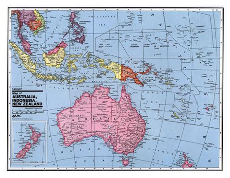 Large detailed political map of Australia and Oceania | Oceania ...