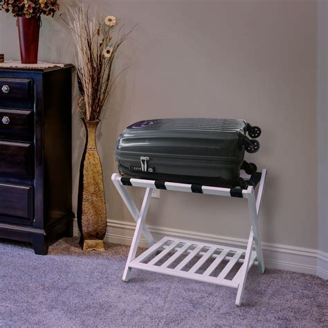 Casual Home - Luggage Rack with Shelf - White - Walmart.com - Walmart.com