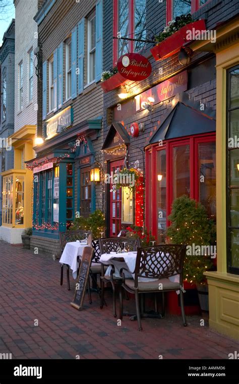 Restaurants on King Street in Old Town Alexandria Virginia USA Stock ...