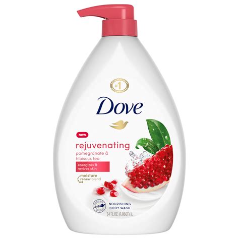 Dove Rejuvenating Body Wash Pomegranate and Hibiscus Tea 34 fl. Oz ...