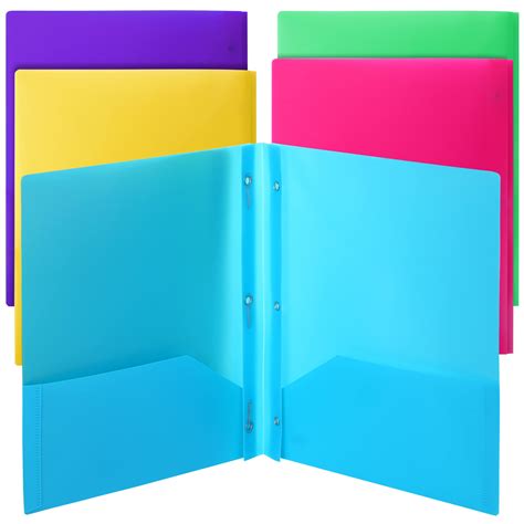 Buy Mr. Pen- Folders with Pockets and Prong, 5 Pack, Plastic, Pocket ...