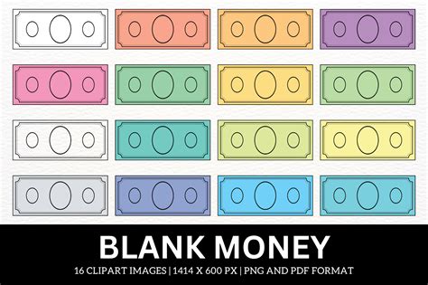 Blank Money Template Cliparts Graphic by atlasart · Creative Fabrica