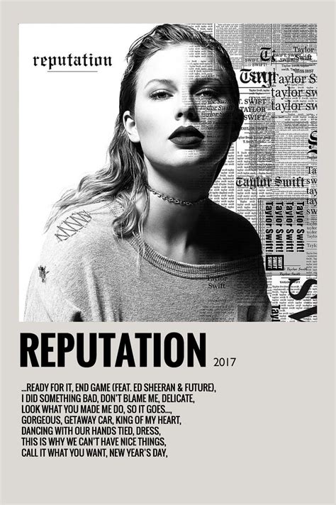 taylor swift reputation album poster | Taylor swift posters, Taylor ...