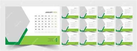 Premium Vector | Desk Calendar 2024 template design Office Calendar 2024