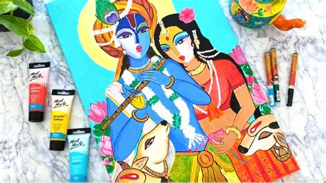 Radha Krishna Painting On Canvas - Infoupdate.org