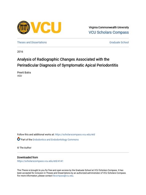 Analysis of Radiographic Changes Associated With The Periradicular ...