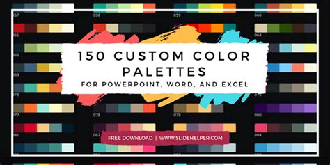 150 Custom Color Palettes for Microsoft PowerPoint, Word and Excel