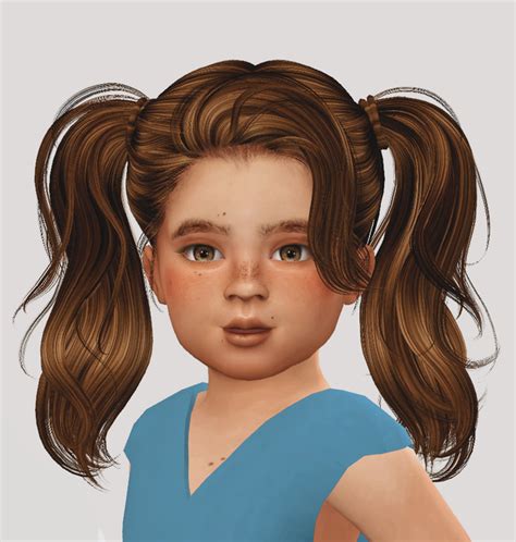 Sims4 custom content Toddler pony tails #toddlersims4 | Kids hairstyles ...