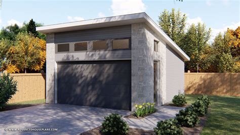 Contemporary 2 car garage plan with single slope roof pelini – Artofit