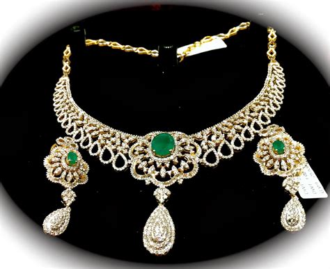 Dazzling Diamond Necklace - Indian Jewellery Designs