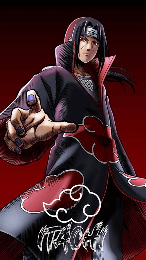 Download Awesome Akatsuki Itachi Red Artwork Wallpaper | Wallpapers.com