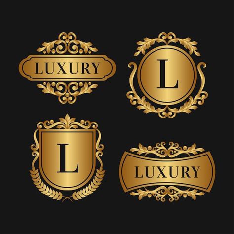 Free Vector | Luxury retro logo collection golden style