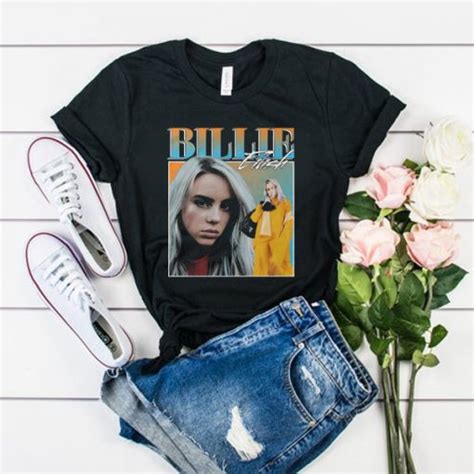 Billie Eilish 90s Vintage Black t shirt - teehonesty