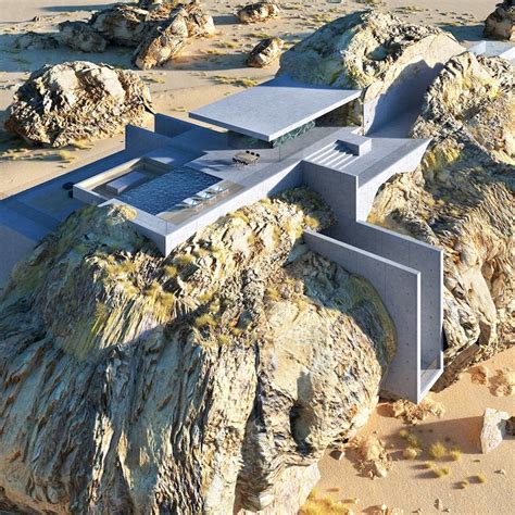 Modern Rock House Built Into the Side of an Enormous Boulder