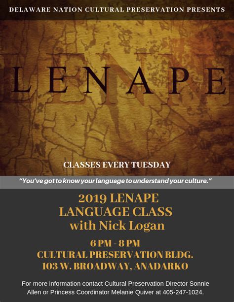 Lenape Language Classes | Delaware Nation